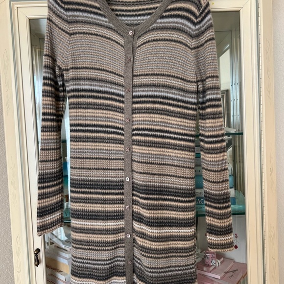 NWOT Kinross Cashmere Duster Button Up Size L - Picture 3 of 6